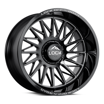LOCK EXTREME ASSAULT 8x170 22x12 +44 Gloss Black Milling