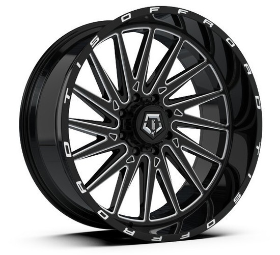 TIS 547BM 6X135 20x10 -25 Gloss Black w/Milled Accents