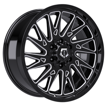 TIS 547BM 8x165.1 20x9 18 Gloss Black w/Milled Accents