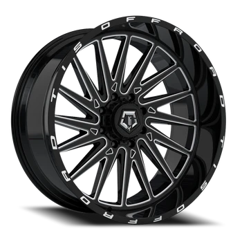 TIS 547BM 8X170 20x12 -44 Gloss Black w/Milled Accents