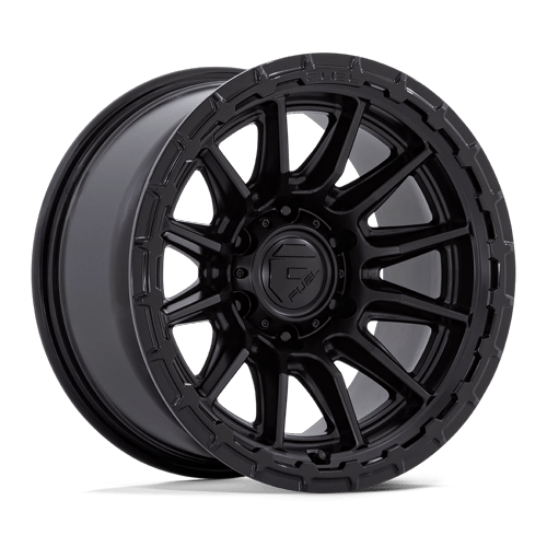 Fuel 1PC PISTON 5x114.3 17x8.5 +25 Blackout W/ Gloss Black Lip