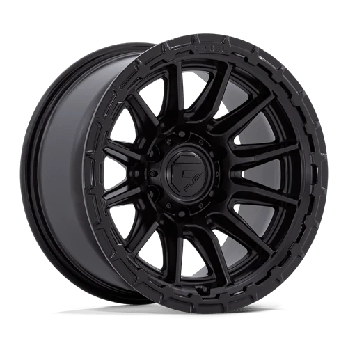 Fuel 1PC PISTON 6x139.7 17x8.5 +25 Blackout W/ Gloss Black Lip