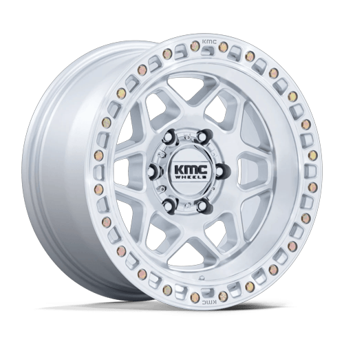 KMC TORX 6x139.7 17x9 -12 Gloss Silver W/ Machined Face