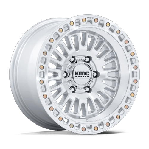 KMC AZTEC 6x120 17x8.5 +25 Gloss Silver W/ Machined Face