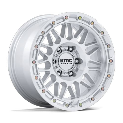 KMC ATTACK 5x127 17x8.5 +25 Gloss Silver W/ Machined Face