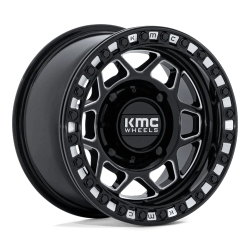 KMC Powersports TORX UTV BEADLOCK 4x156 15x7 +38 Gloss Black Milled