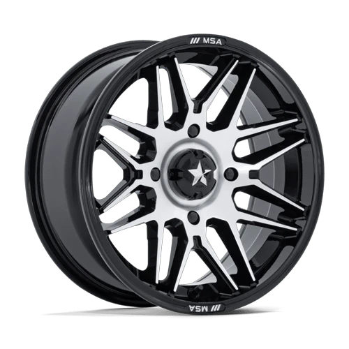 MSA Offroad Wheels RADAR UTV 4x137 14x7 -47 Gloss Black W/ Machined Face