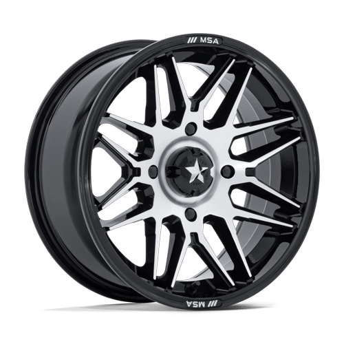 MSA Offroad Wheels RADAR UTV 4x137 15x7 +10 Gloss Black W/ Machined Face