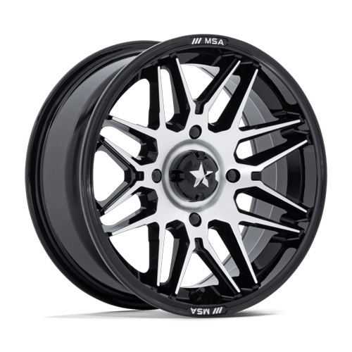 MSA Offroad Wheels RADAR UTV 4x137 16x7 +10 Gloss Black W/ Machined Face