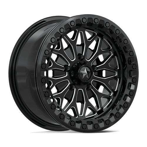 MSA Offroad Wheels BOLO UTV BEADLOCK 5x114.3 15x7 +10 Gloss Black Milled