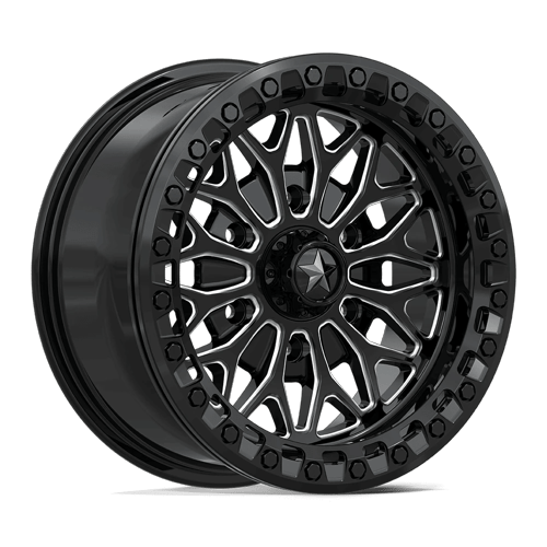 MSA Offroad Wheels BOLO UTV BEADLOCK 6x139.7 15x7 +10 Gloss Black Milled