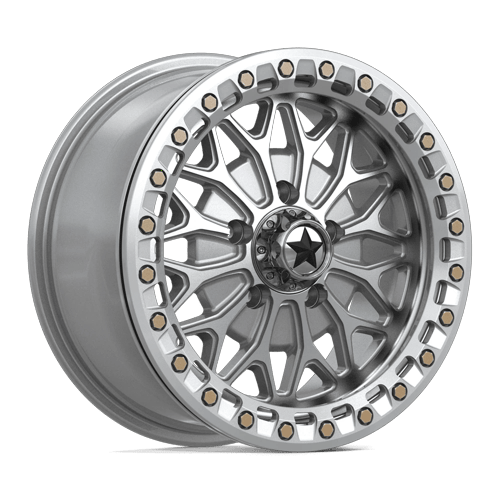 MSA Offroad Wheels BOLO UTV BEADLOCK 5x114.3 15x7 +38 Gloss Silver W/ Machined Face