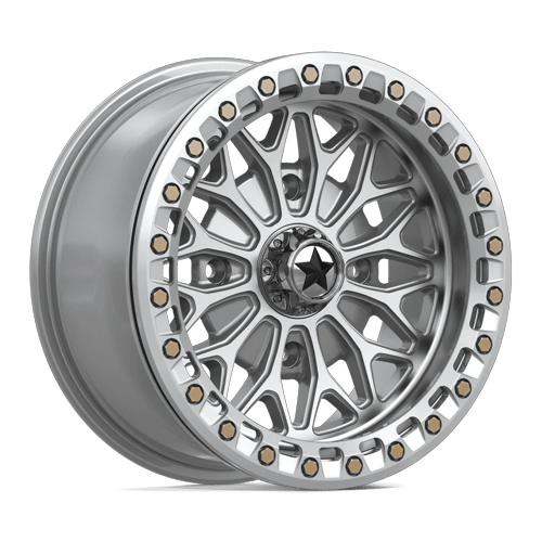 MSA Offroad Wheels BOLO UTV BEADLOCK 4x137 15x7 +10 Gloss Silver W/ Machined Face