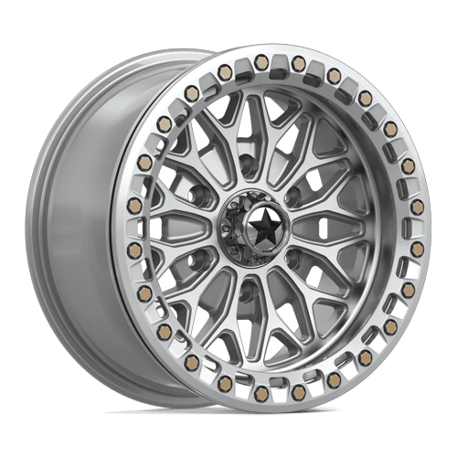MSA Offroad Wheels BOLO UTV BEADLOCK 6x139.7 15x7 +10 Gloss Silver W/ Machined Face