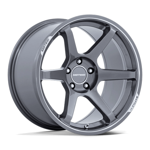 Motegi BATTLE VI 5x100 18x8.5 +30 Gloss Gunzilla W/ Machined Lip