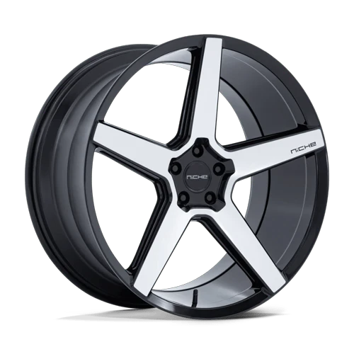 Niche 1PC MODENA 5x120 20x9 +27 Gloss Black W/ Machined Face