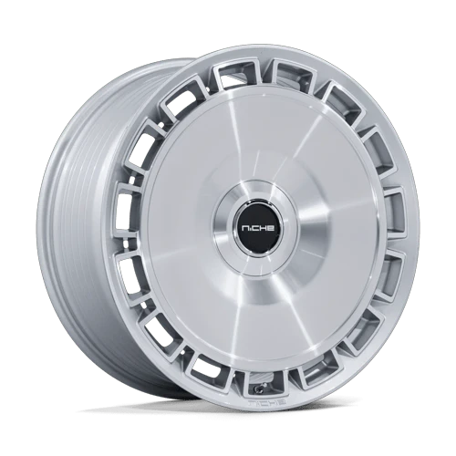 Niche 1PC VENICE 5x112 / 5x120 24x10 +35 Gloss Silver W/ Machined Face