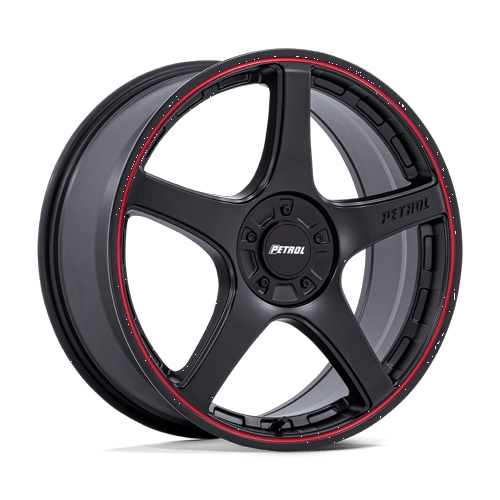 Petrol P2E 5x112 / 5x120 19x8 +35 Matte Black W/ Red Lip
