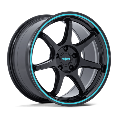 Rotiform BPU 5x114.3 18x9.5 +25 Gloss Black W/ Teal Stripe