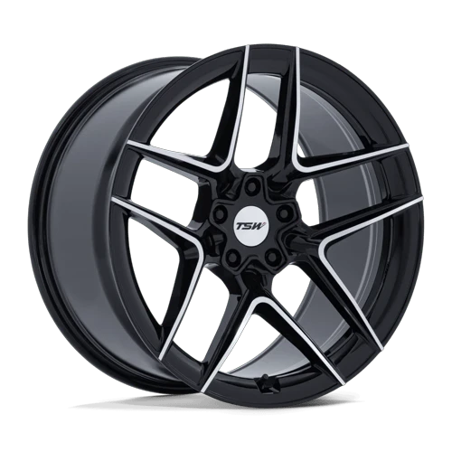TSW SLIPSTREAM 5x112 19x9.5 +40 Gloss Black W/ Machined Face