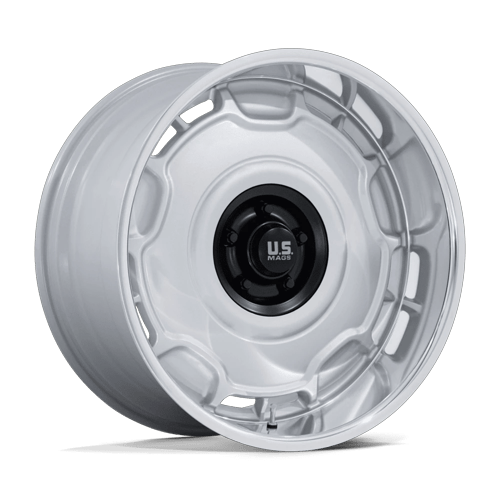 US Mag 1PC ARLINGTON 5x127 20x8.5 +1 Silver M-blk Center W/ Dc-lip