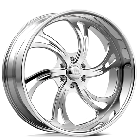 US Mag 1PC KOMPRESSOR 6 6x139.7 24x10 +25 Brushed Face W/ Polish Lip