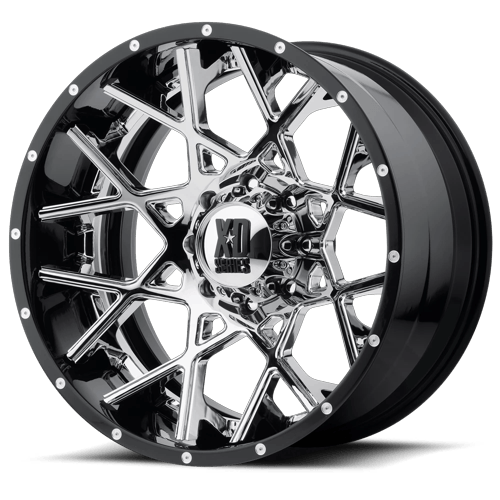 XD CHOPSTIX 6x135 22x10 -18 Chrome Center W/ G-blk Mill Lp