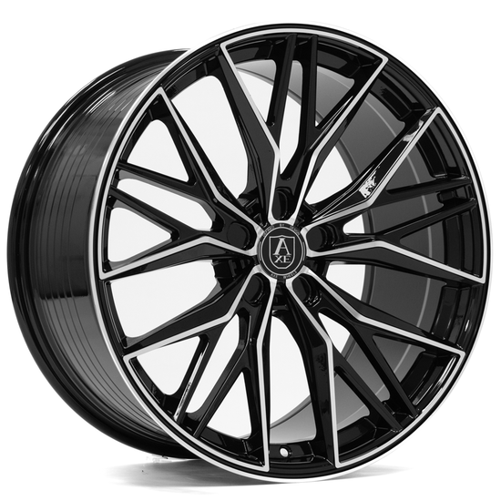 AXE WHEELS EX55 5x120 22x10 +25 Black And Polished Face
