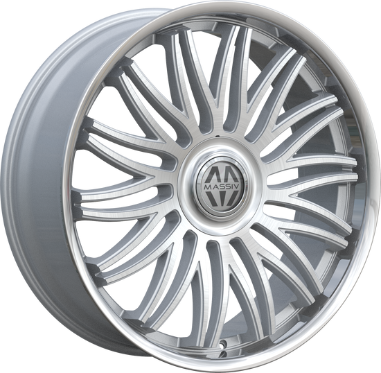 MASSIV 928 6x135 / 6x139.7 24x9.5 +25 Silver Brushed Stainless Lip