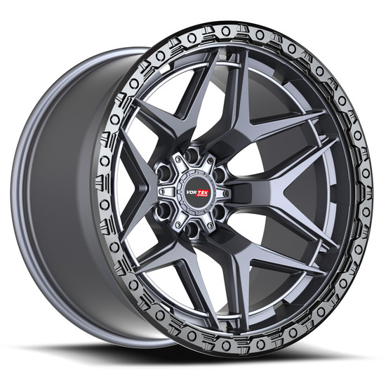 Vortek VRT-603 blank 8x 20x9.5 +18 Matte Titanium With Black Bead Ring