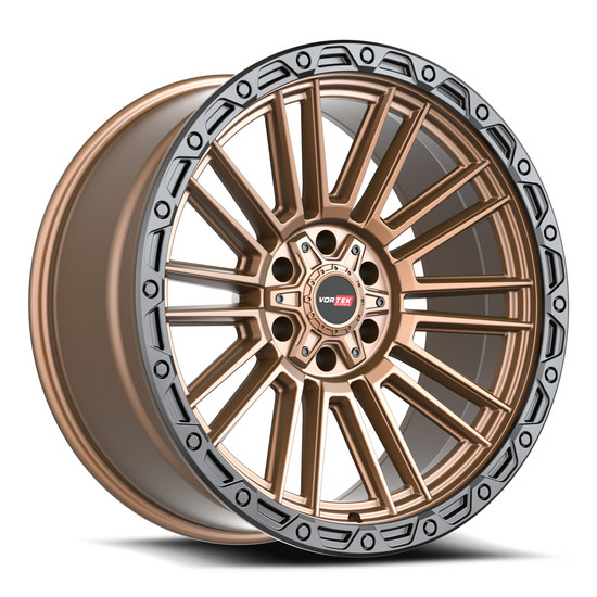 Vortek VRT-604 blank 8x 18x9 -12 Matte Bronze With Black Bead Ring