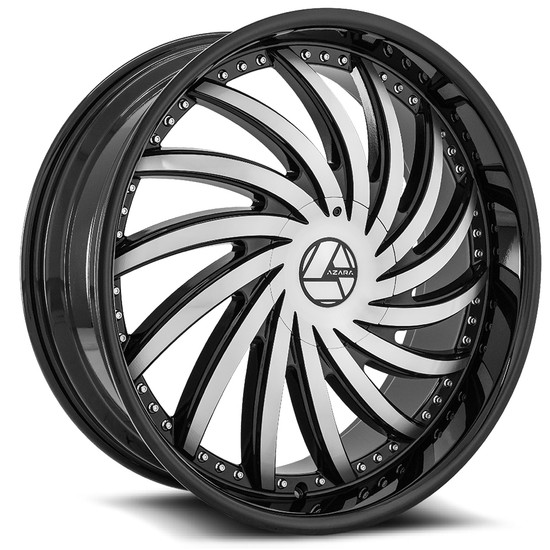 Azara AZA-508 blank 5x/6x 28x9.5 +15 Gloss Black & Machined