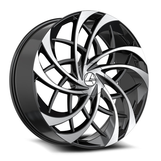 Azara AZA-540 blank 5x/6x 28x9.5 +15 Gloss Black & Machined