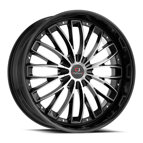 Cavallo CLV-42 blank 5x/6x 22x9.5 +18 Gloss Black & Machined