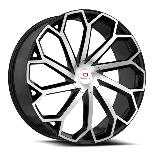 Cavallo CLV-51 blank 5x/6x 22x9.5 +15 Gloss Black & Machined