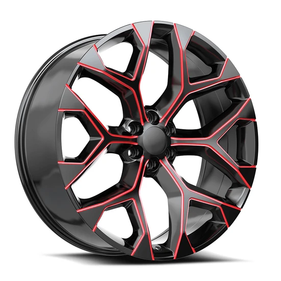 O.E. Revolution G-09 6x139.7 24x10 +24 Gloss Black & Red Milled