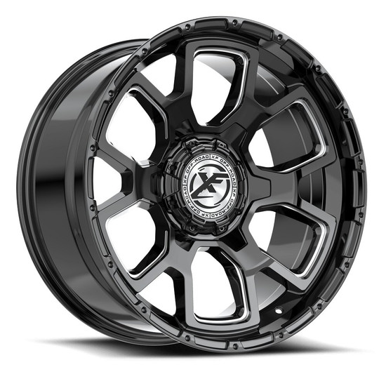 XF Off-Road XF-501 blank 5x/6x 22x10 -18 Gloss Black & Milled