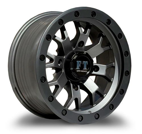 FULL THROTTLE FT25 4x137 15x7 +40 Matte Gunmetal/matte Black Lip