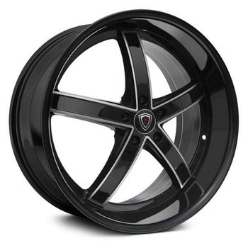 MARQUEE WHEELS M5330A 5x115 22x9 +15 Gloss Black Machined
