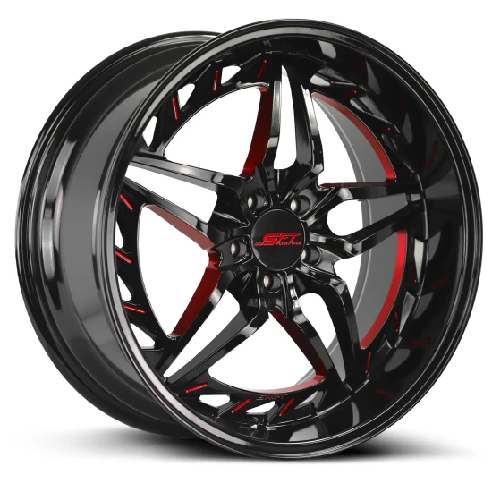 Shift INJECTOR blank / n/a 20x10 40MM Gloss Black Candy Red Milled