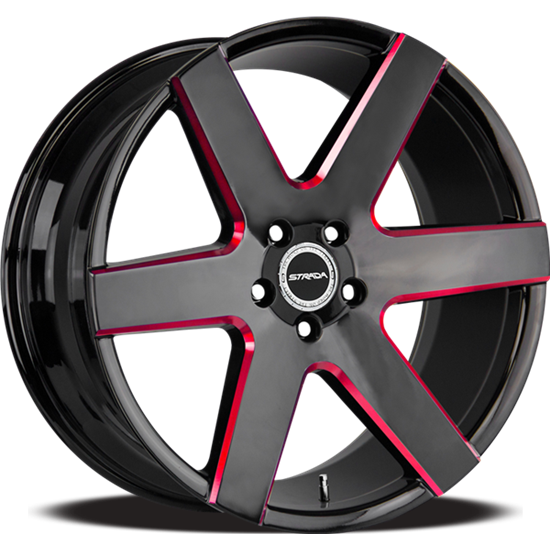 Strada CODA 5x112 / n/a 20x8.5 35MM Gloss Black Candy Red Milled