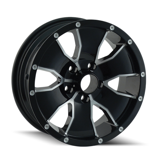 TRAILER WHEELS TYPE 14 BLACK/MACHINED FACE 15x6 -139 .7 0mm 108mm