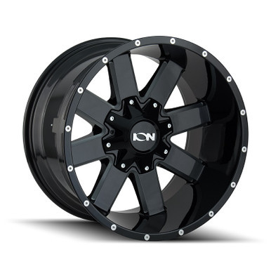 ION TYPE 141 GLOSS BLACK/MILLED SPOKES 17x9 -135 6-139.7 18mm 106mm