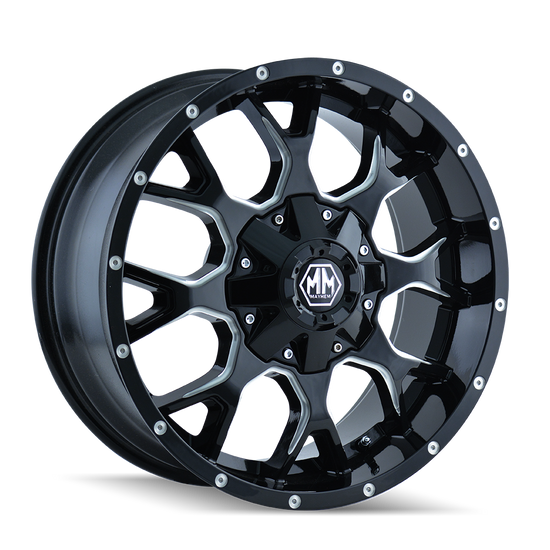 MAYHEM WARRIOR 8015 BLACK/MILLED SPOKES 22x12 -170 44mm 125.2mm