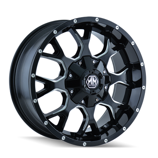 MAYHEM WARRIOR 8015 BLACK/MILLED SPOKES 17x9 -170 18mm 125.2mm