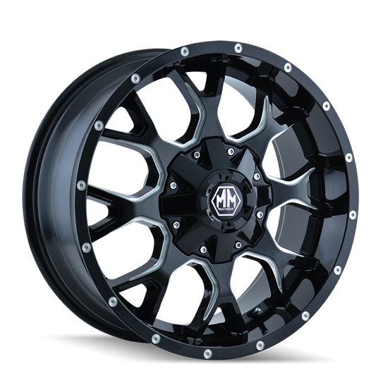 MAYHEM WARRIOR 8015 BLACK/MILLED SPOKES 17x9 -165 .1 18mm 130.8mm