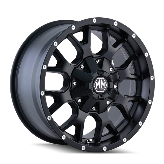MAYHEM WARRIOR 8015 MATTE BLACK 17x9 -165 .1 -12mm 130.8mm