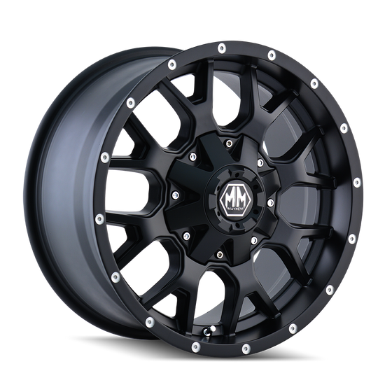 MAYHEM WARRIOR 8015 MATTE BLACK 17x9 -165 .1 18mm 130.8mm