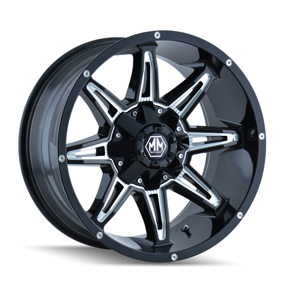 MAYHEM RAMPAGE 8090 BLACK/MILLED SPOKES 20x10 -170 25mm 125.2mm