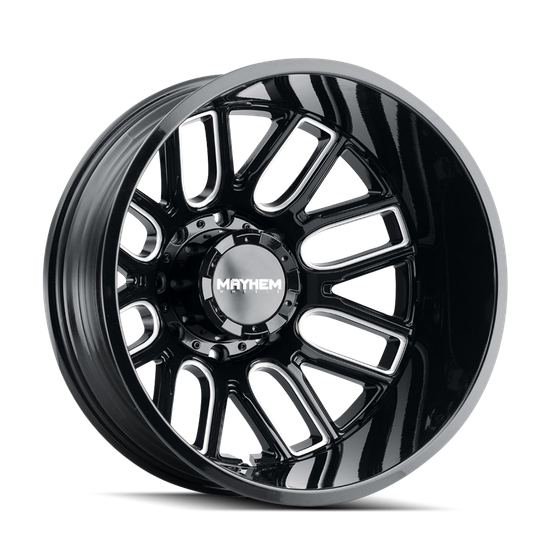 MAYHEM COGENT DUALLY (8107D) GLOSS BLACK MILLED 22x8 -200 192mm 142mm